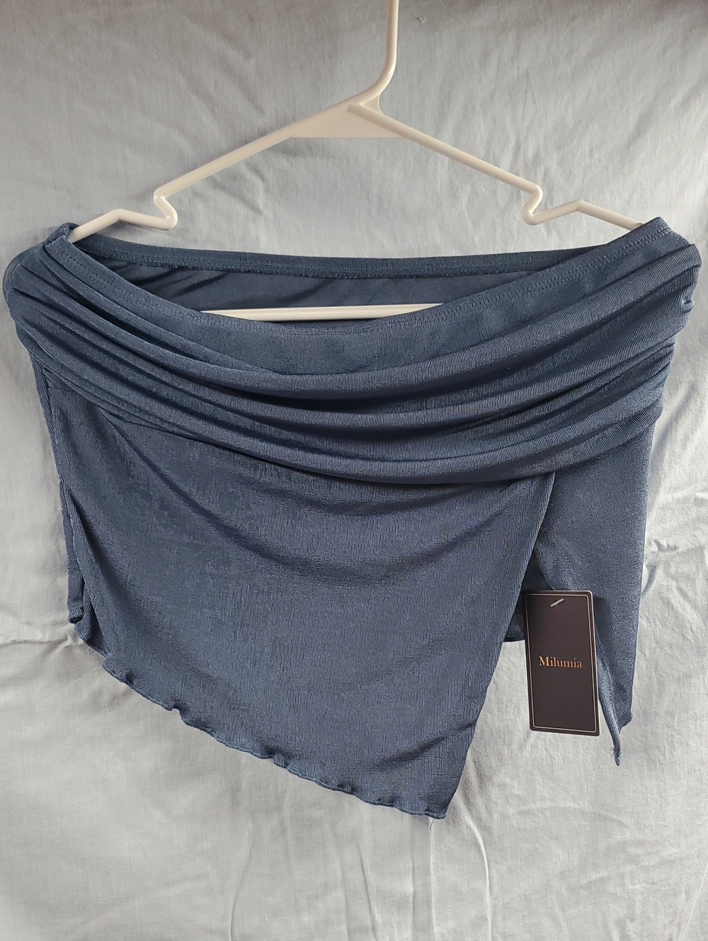 Milumia Blue Off-Shoulder Crop Top